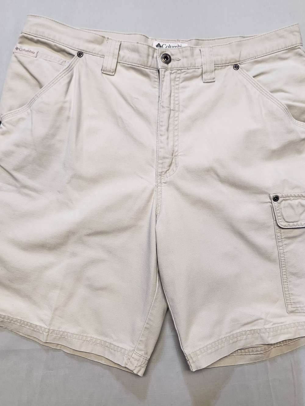 Columbia Cargo Shorts Mens 36 Beige Cotton Polyester Casual Summer Hike Gorpcore
